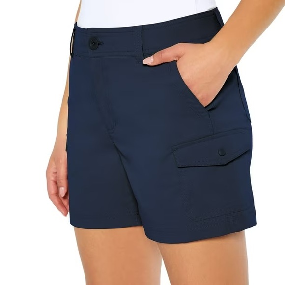 Eddie Bauer Navy Cargo Pocket Shorts Size 8 EUC - Picture 1 of 7